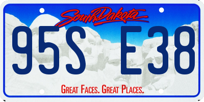 SD license plate 95SE38