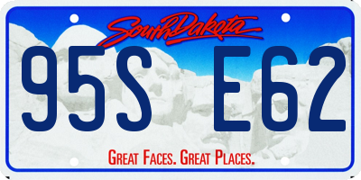 SD license plate 95SE62