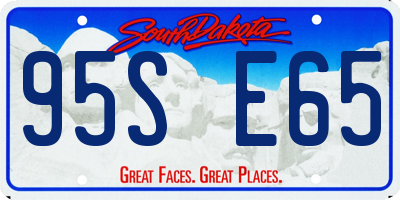 SD license plate 95SE65