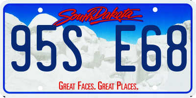 SD license plate 95SE68