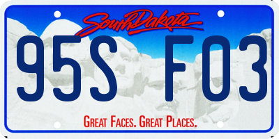 SD license plate 95SF03
