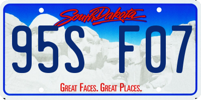 SD license plate 95SF07