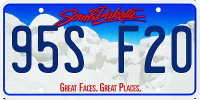 SD license plate 95SF20
