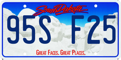 SD license plate 95SF25