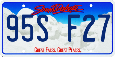 SD license plate 95SF27