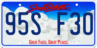 SD license plate 95SF30