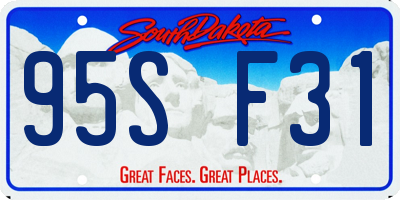 SD license plate 95SF31
