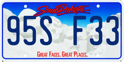 SD license plate 95SF33