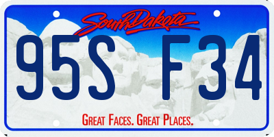 SD license plate 95SF34