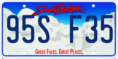 SD license plate 95SF35