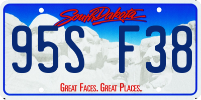 SD license plate 95SF38