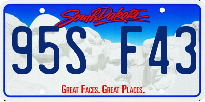 SD license plate 95SF43