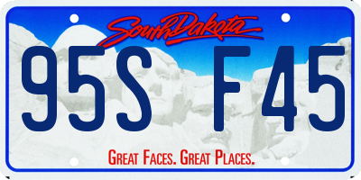 SD license plate 95SF45