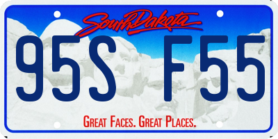 SD license plate 95SF55