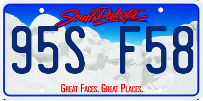 SD license plate 95SF58