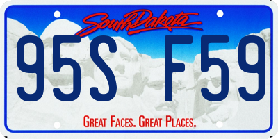 SD license plate 95SF59