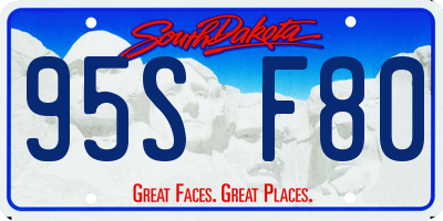 SD license plate 95SF80