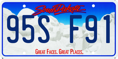 SD license plate 95SF91
