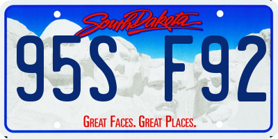 SD license plate 95SF92
