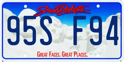 SD license plate 95SF94