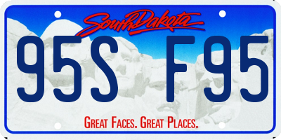 SD license plate 95SF95