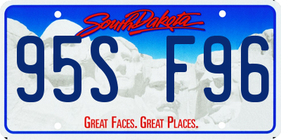 SD license plate 95SF96