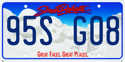 SD license plate 95SG08