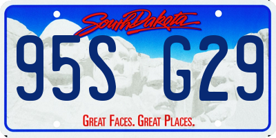 SD license plate 95SG29