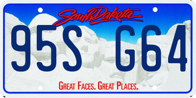 SD license plate 95SG64