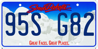 SD license plate 95SG82