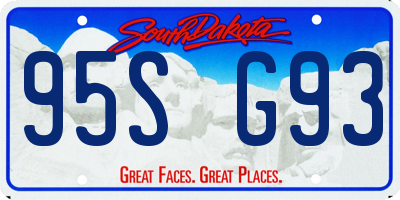 SD license plate 95SG93