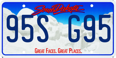SD license plate 95SG95