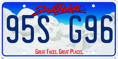 SD license plate 95SG96