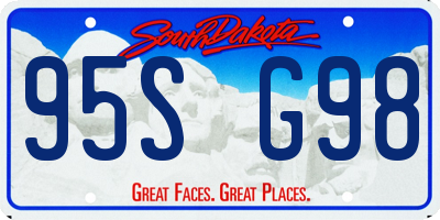 SD license plate 95SG98