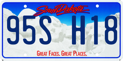 SD license plate 95SH18