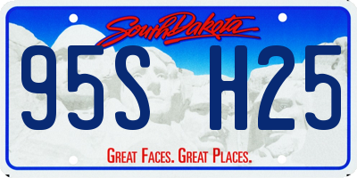 SD license plate 95SH25