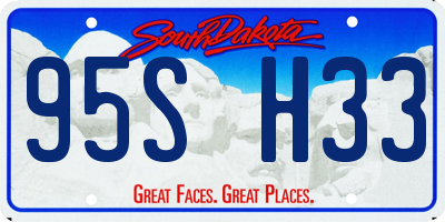 SD license plate 95SH33