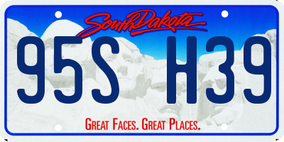 SD license plate 95SH39