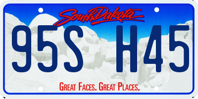 SD license plate 95SH45
