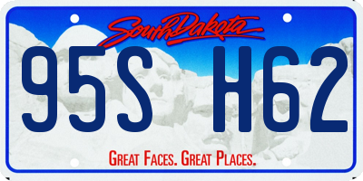 SD license plate 95SH62