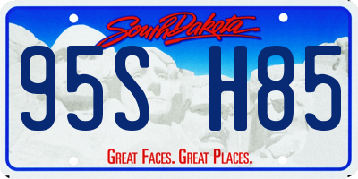 SD license plate 95SH85