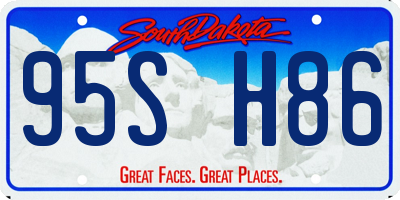 SD license plate 95SH86