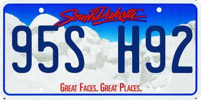 SD license plate 95SH92