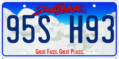 SD license plate 95SH93