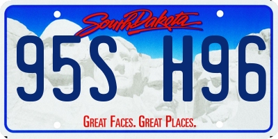 SD license plate 95SH96