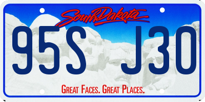 SD license plate 95SJ30