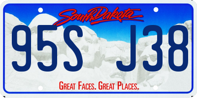 SD license plate 95SJ38