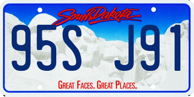 SD license plate 95SJ91