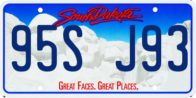 SD license plate 95SJ93