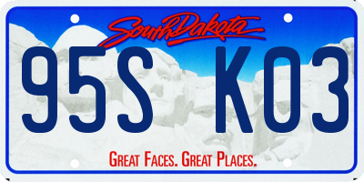 SD license plate 95SK03